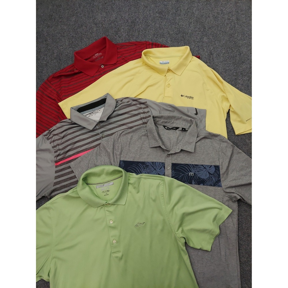 Lot 5 NIKE TRAVIS MATTHEW GREG NORMAN Polo shirt Men Large Golf Tour Performance